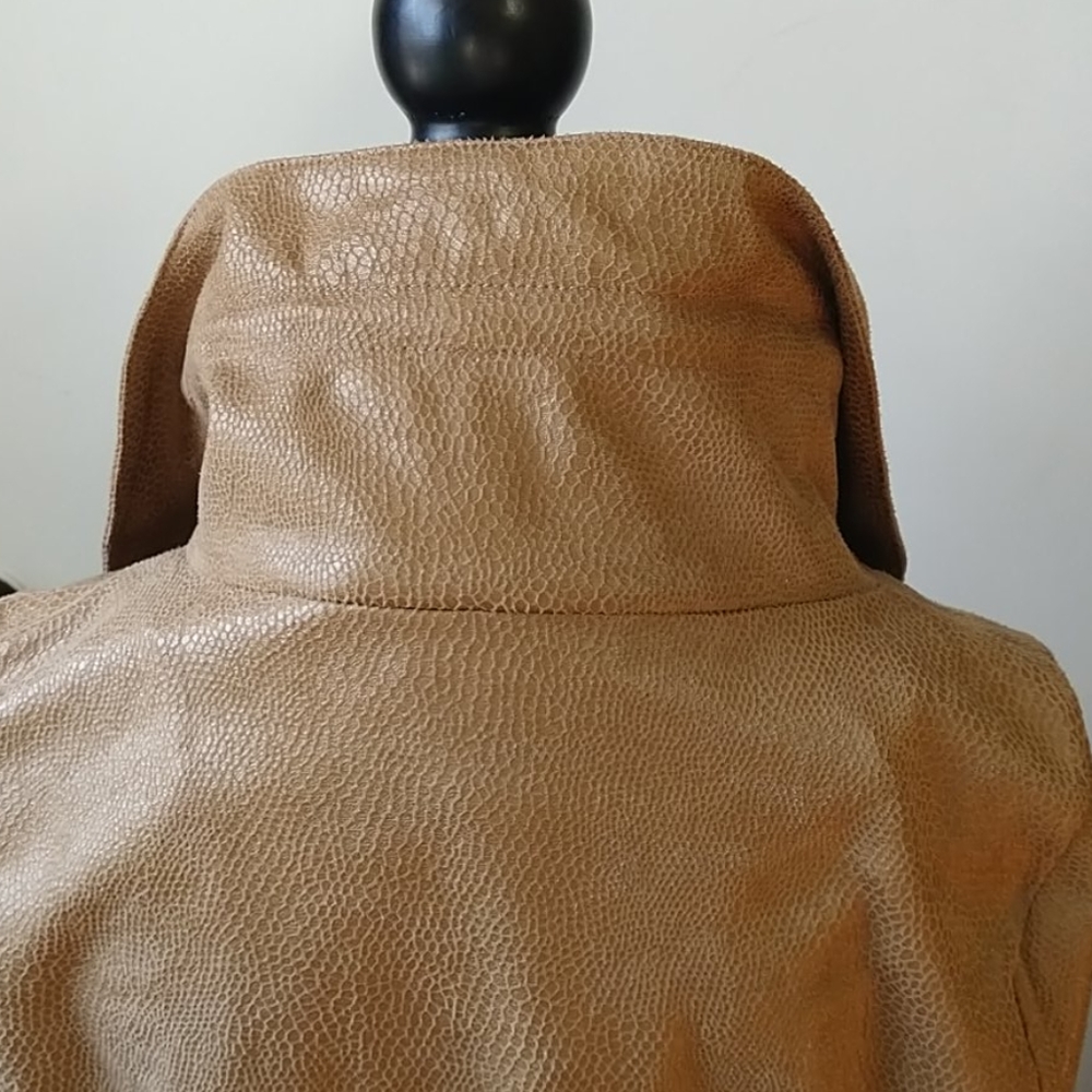 Ruby Rd Tan Faux Leather Light Weight Jacket - Picture 4 of 11